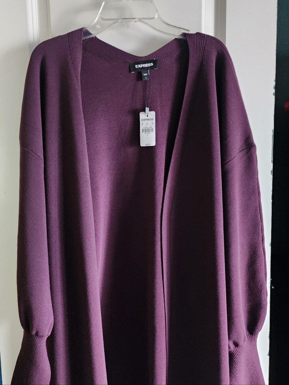 NWT Express Large Burgundy Long Cardigan